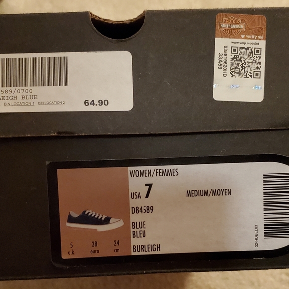 Harley Davidson navy blue tennis shoes. Size 7 - Picture 3 of 4